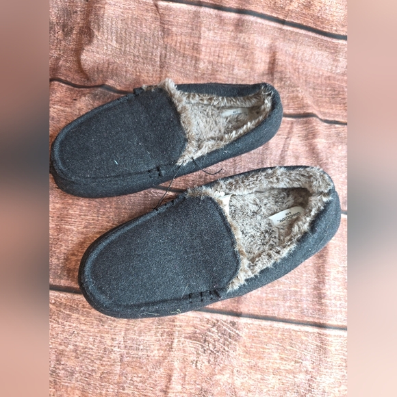 Goodfellow & Co Black Faux Fur Lined Loafer Slippers Size M 9/10 NWT BH - Picture 4 of 7